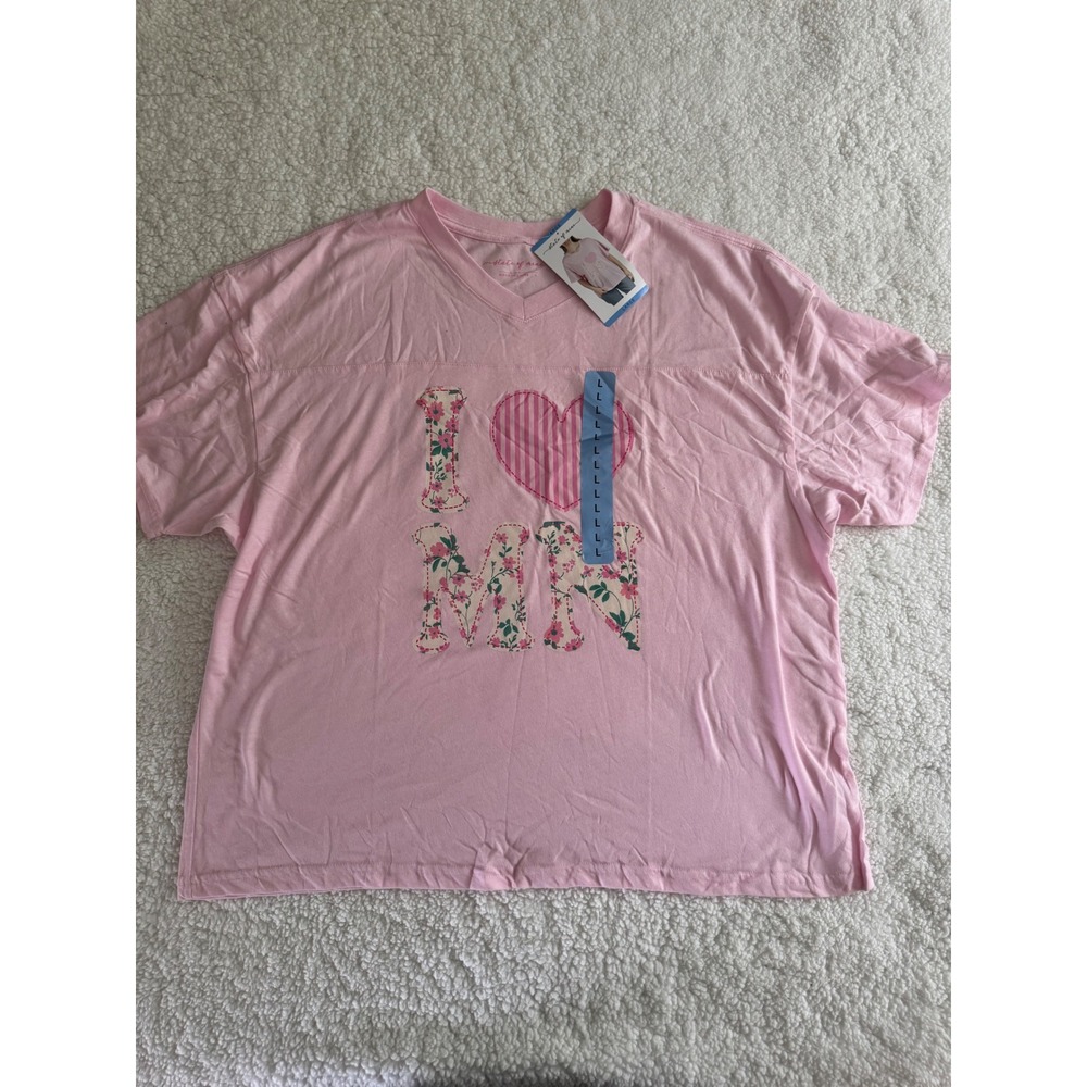 State of Mine Graphic Tee Women Large Pink New With Tags